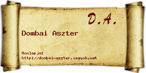 Dombai Aszter névjegykártya